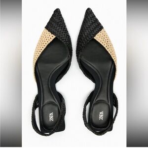 Zara Black and Tan Heels with Elegant Design